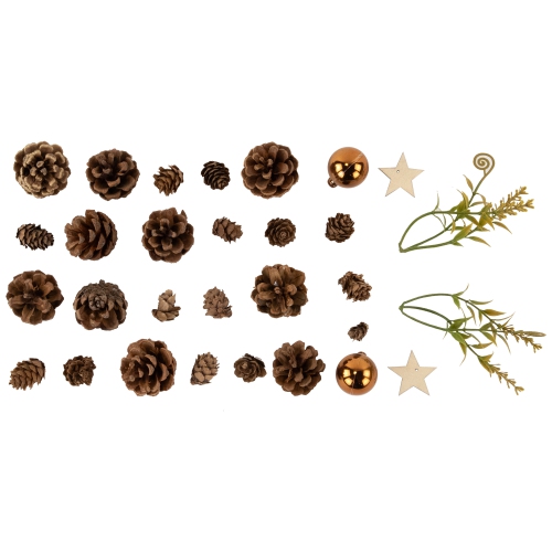 Ornaments, Pinecones and Stars Christmas Decorations - 6"