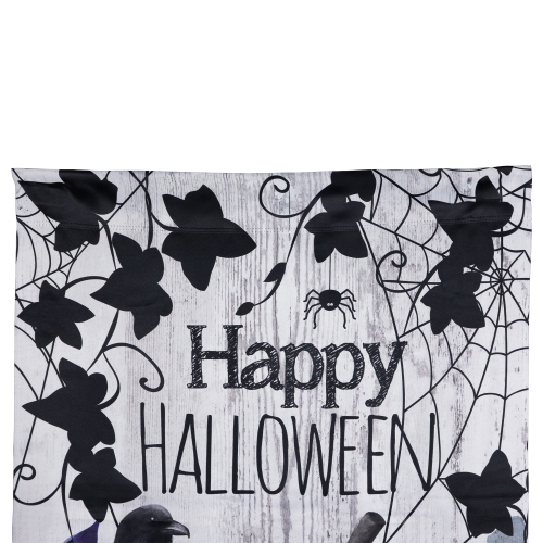 Pumpkins and Crow "Happy Halloween" Outdoor House Flag - 40" x 28"