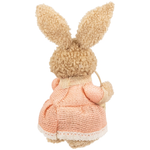 Décoration lapin de Pâques en peluche avec panier - 10&nbsp;po