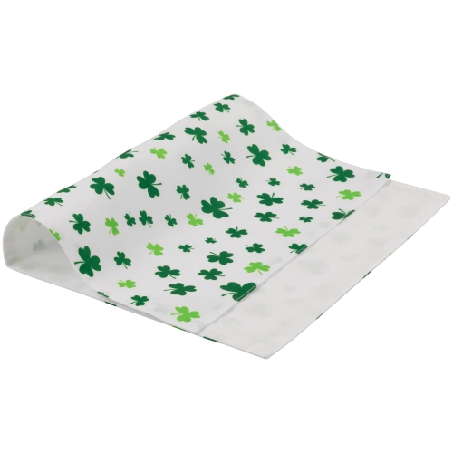 Shamrock St. Patrick's Day Placemats - 18" - White and Green - Set of 4