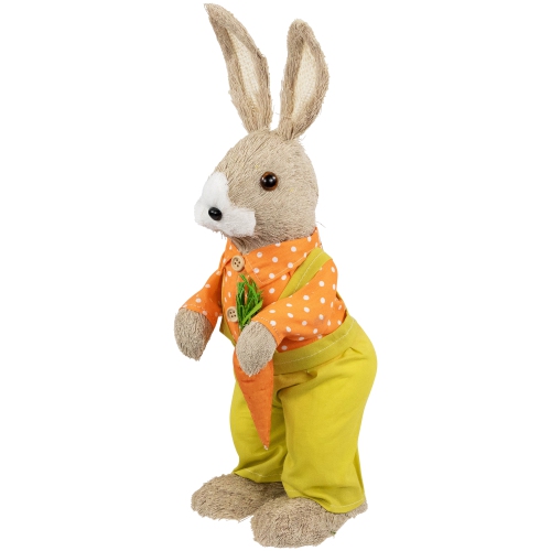 Standing Boy Rabbit with Carrot Easter Figure - 16" - Orange and Green