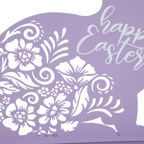 Happy Easter Floral Cut-Out Bunny Decoration - 13"