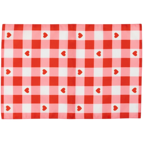 Checkered Hearts Valentine's Day Placemats - 18" - Set of 4