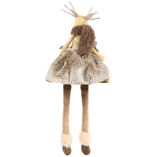 Sitting Reindeer Girl with Dangling Legs Christmas Figure - 18"