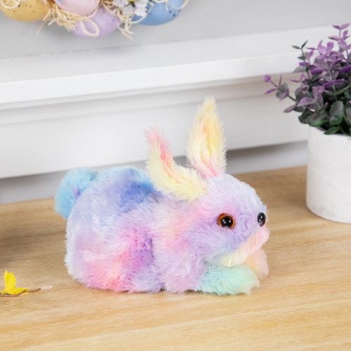 Plush Pastel Tie Dye Easter Bunny Figurine - 7" - Multicolor