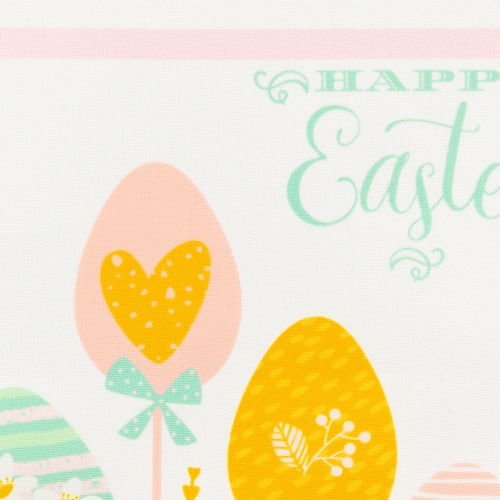 Striped Pastel Happy Easter Table Runner - 72" - Pink and Green Green