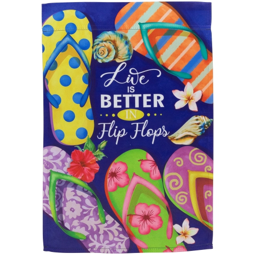 NORTHLIGHT  Life Is Better In Flip Flops Outdoor Summer Garden Flag 18" X 12.5"