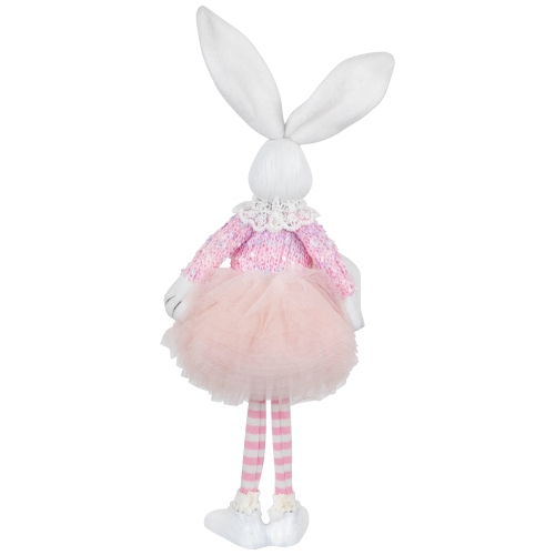 Ballerina Bunny Standing Easter Figure Decoration - 15" - Pink and White