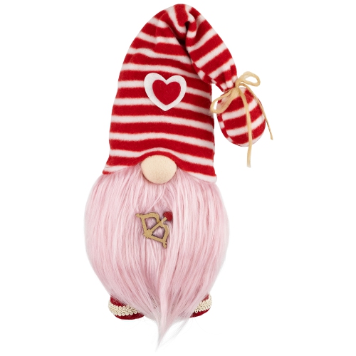 NORTHLIGHT  Plush Bow And Arrow Valentine's Day Gnome - 19" - In Pink