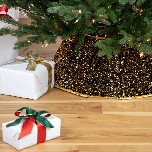 26" Gold Sequins Hexagonal Christmas Tree Collar