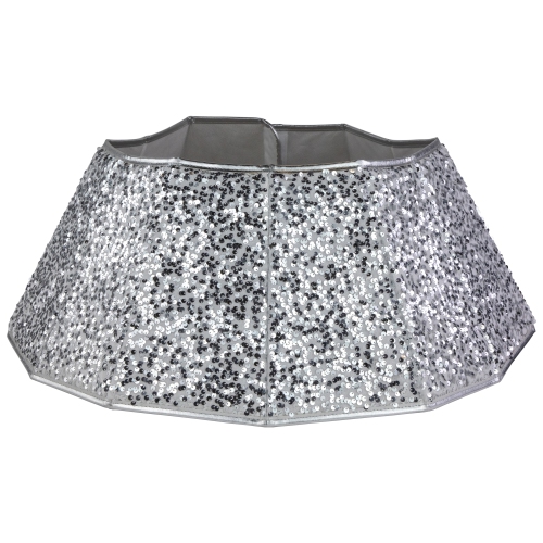 26" Silver Sequins Hexagonal Christmas Tree Collar