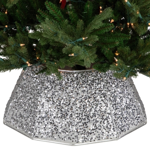 26" Silver Sequins Hexagonal Christmas Tree Collar
