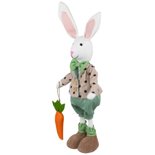 Polka Dot Boy Rabbit with Carrot Standing Easter Figure - 18"