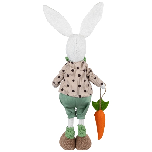 Polka Dot Boy Rabbit with Carrot Standing Easter Figure - 18"