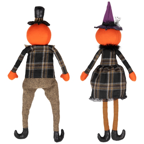 Jack-O-Lantern Couple Halloween Figures - 24" - Set of 2