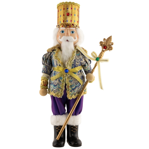 Nutcracker with Jeweled Scepter Christmas Figure - 16"