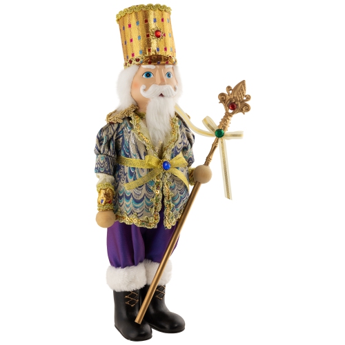 Nutcracker with Jeweled Scepter Christmas Figure - 16"