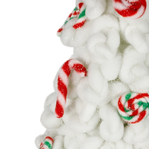 Plush Tree with Peppermint and Candy Canes Christmas Decoration - 16.5"