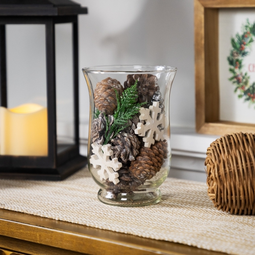 Pinecones and Snowflakes Christmas Decorations - 6"