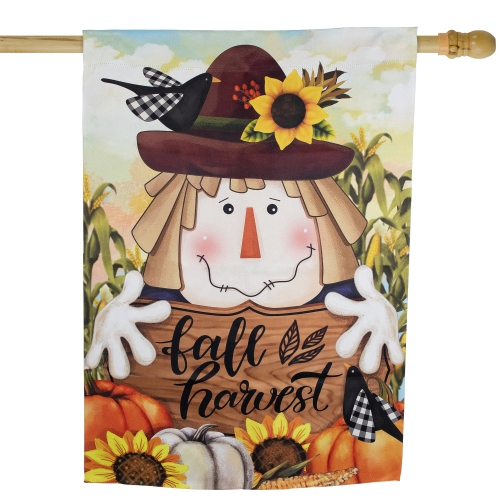 Scarecrow Fall Harvest Outdoor House Flag - 40" x 28"