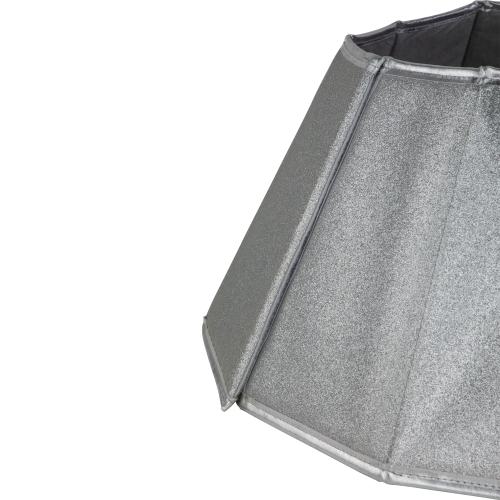 27" Shiny Silver Fabric Hexagonal Christmas Tree Collar