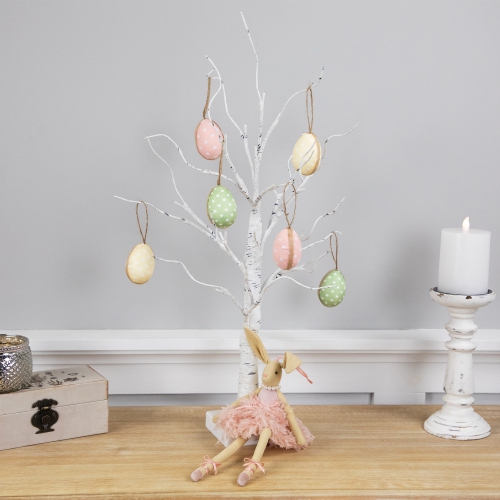 Fabric Pastel Easter Egg Ornament Decorations - 5.75" - Set of 6