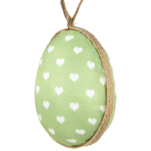 Fabric Pastel Easter Egg Ornament Decorations - 5.75" - Set of 6