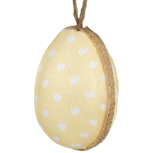 Fabric Pastel Easter Egg Ornament Decorations - 5.75" - Set of 6
