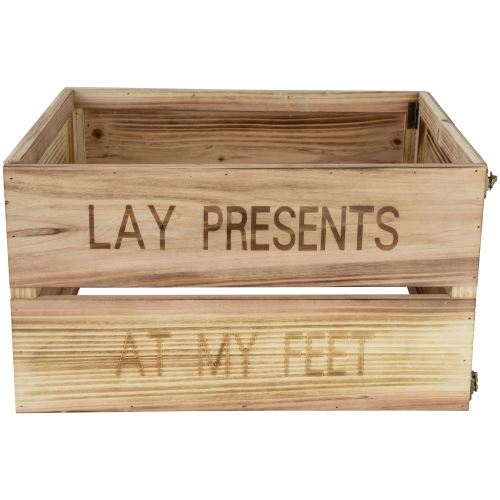 18" Wood Crate "Lay Presents at My Feet" Christmas Tree Collar