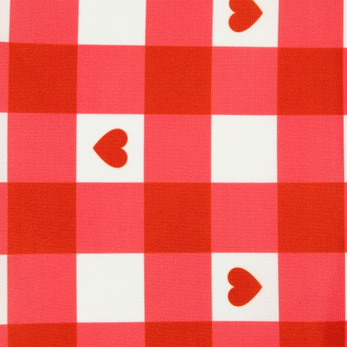 Checkered Hearts Valentine's Day Table Runner - 72" - Red and White
