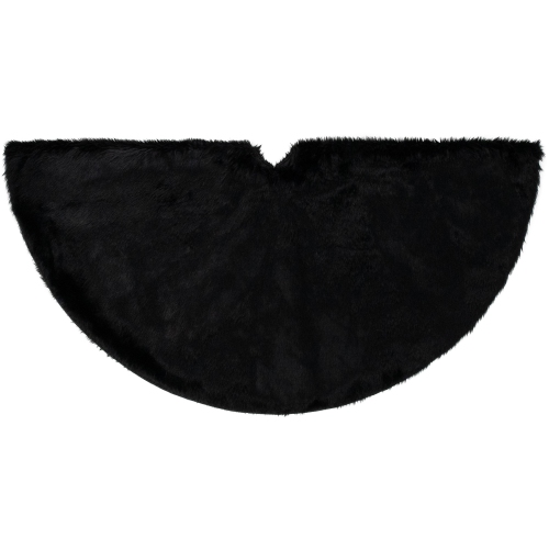Faux Black Sable Fur Christmas Tree Skirt - 48"