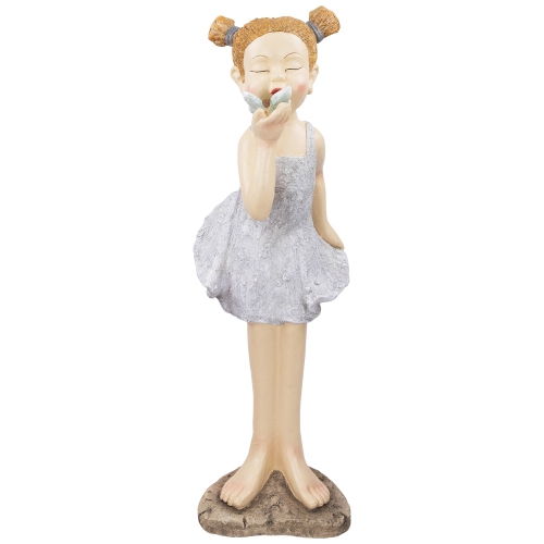 Girl with Butterfly Outdoor Garden Statue - 29"