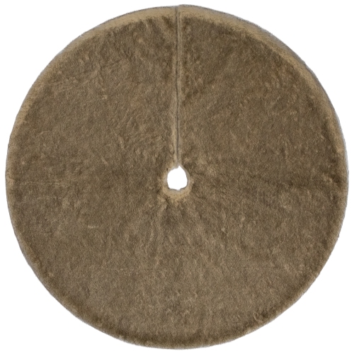 Faux Fur Christmas Tree Skirt - 48" - Brown