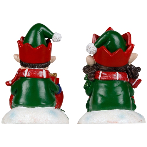 Festive Elves Christmas Stocking Holders - 5" - Set of 2