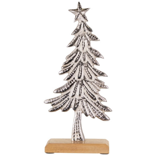 Embossed Swaying Tree Metal Christmas Decoration - 12"