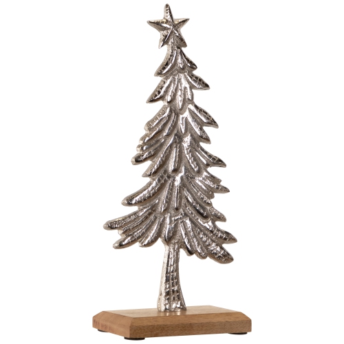 Embossed Swaying Tree Metal Christmas Decoration - 12"