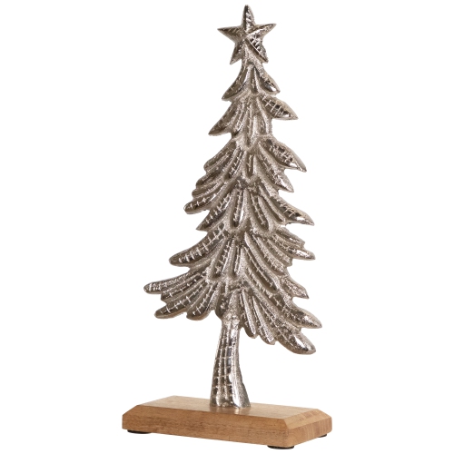 Embossed Swaying Tree Metal Christmas Decoration - 12"