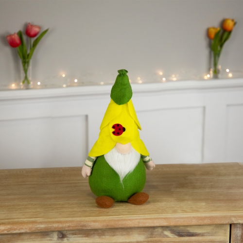 Ladybug Gnome Spring Figure - 11" - Yellow