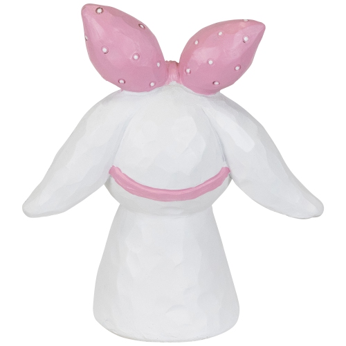 Easter Bunny Bust with Hair Bow - 7.5" - White and Pink