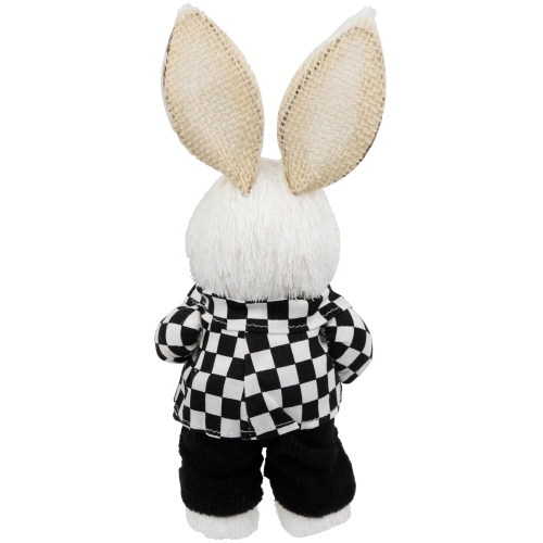 Boy Easter Rabbit Figurine in Checkered Jacket - 10"