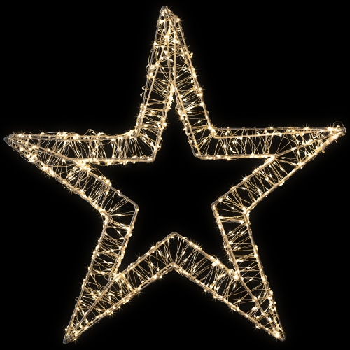 NORTHLIGHT  Led Lighted Wire Star Outdoor Christmas Decoration - 22" - Warm Lights In White