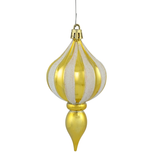 8ct Gold Shatterproof Finial Christmas Ornaments, 4.75"