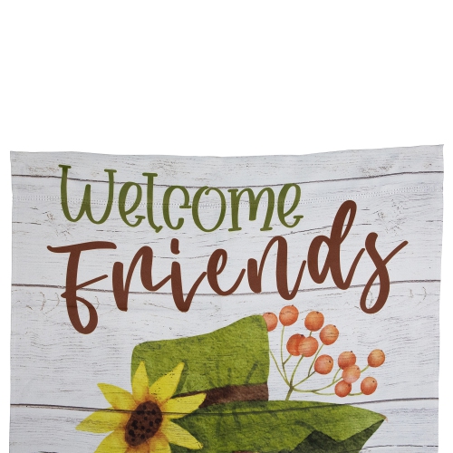 Scarecrow "Welcome Friends" Fall Harvest Outdoor House Flag - 40" x 28"