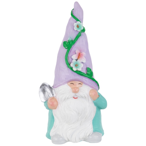 NORTHLIGHT  Happy Gardening Gnome With Shovel Outdoor Garden Statue - 8"