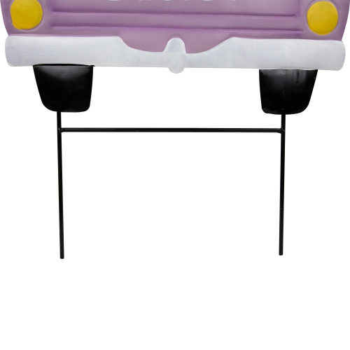 Back Seat Bunny Happy Easter Outdoor Garden Stake - 14" - Purple