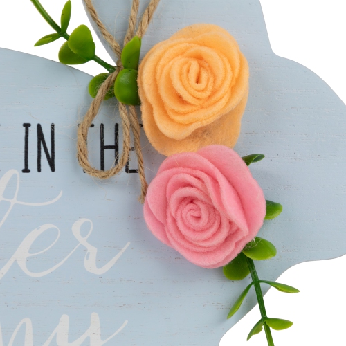 Floral Bunnies Wooden Easter Signs - 7.75" - Set of 4