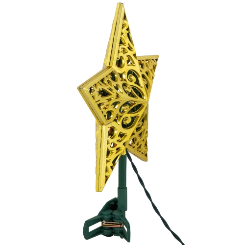 LED Lighted Star Christmas Tree Topper - 9.5" - Gold