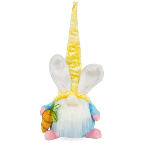 NORTHLIGHT  Gnome With Bunny Ears Easter Figure - 18.5" - And Blue In Yellow
