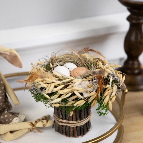NORTHLIGHT  Bird's Nest With Eggs Easter Bundle Decoration - 6.5"