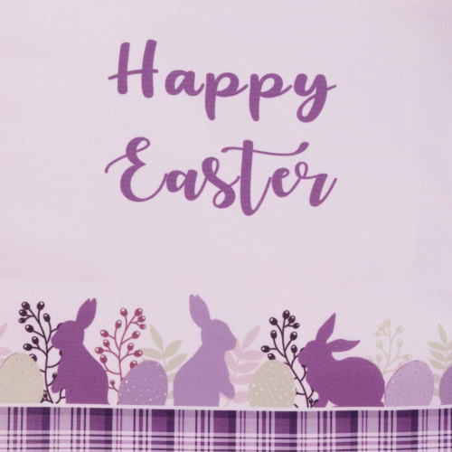Happy Easter Plaid Table Runner - 72" - Purple